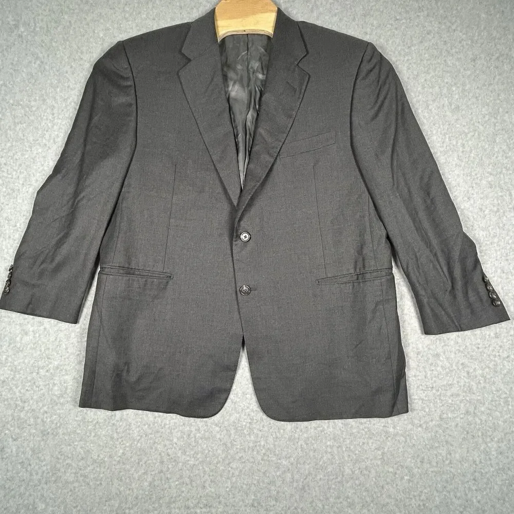 HICKEY FREEMAN Mens Gray Sport Coat Blazer Jacket Size 44 Single Vented